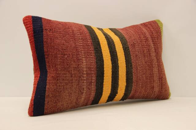 Vintage Turkish Kilim Pillow Throw Pillow Accent Sofa Lumbar Covers 12X20 in - 30 X 50 cm 4Oef-666 - image 1