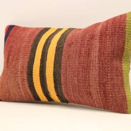 Vintage Turkish Kilim Pillow Throw Pillow Accent Sofa Lumbar Covers 12X20 in - 30 X 50 cm 4Oef-666 - thumbnail 3