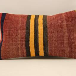 Vintage Turkish Kilim Pillow Throw Pillow Accent Sofa Lumbar Covers 12X20 in - 30 X 50 cm 4Oef-666 - thumbnail 2