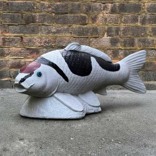Garden Koi Fish Statue Outdoor Sculpture Stone Figurine Handmade Ornament Fish Lover Gift Yard Art Front Door Decor - image 1
