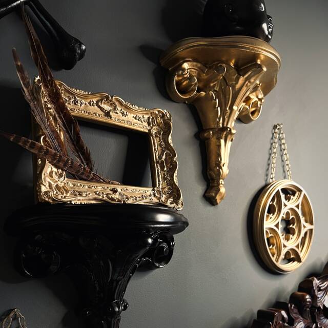 Gothic Wall Sconce - Corbels Shelf Home Decor Handmade By Artisans At The Blackened Teeth - image 1