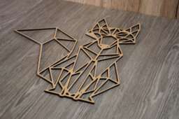 Fox Geometric Low Poly Wall Art, Animal Hanging, Decor, Wood Shape, Laser Cut, Home Decoration - thumbnail 1