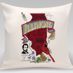 Illinois State Pillow With Feather Insert - thumbnail 2