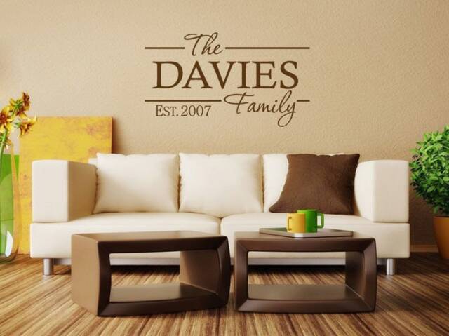 Personalised Family Wall Quote, Art Sticker, Modern Vinyl Transfer Decal - image 1