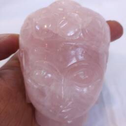 Rose Quartz Buddha, Gemstone Crystal Buddha Figurine, Sculptures, Carved Stone Spiritual Idol - thumbnail 4