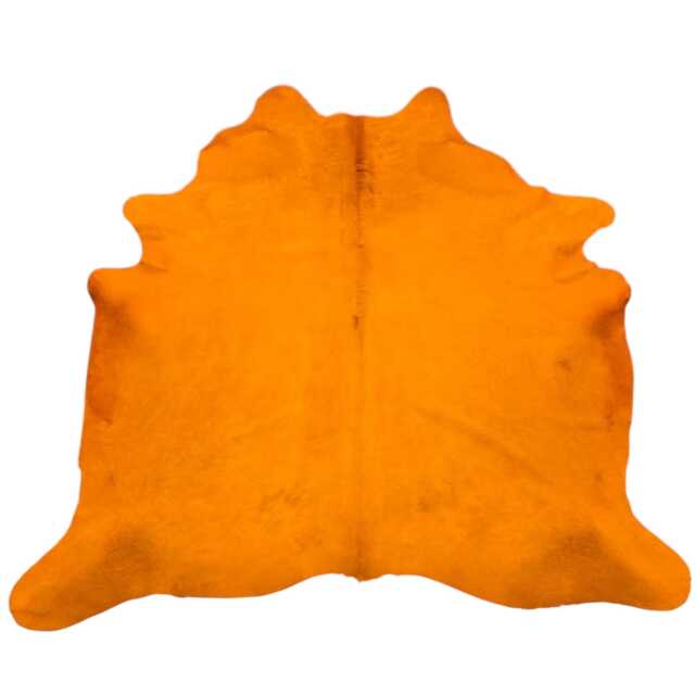 Orange Dyed Genuine Cowhide Rug - Warm Tone Unique Hair On Hide - image 1