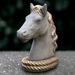 Garden Head Horse Statue Concrete Sculpture Outdoor Animal Decor Handmade Ornament Wildlife Figurine Lover Gift Farmhouse Art - thumbnail 1