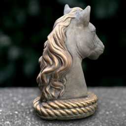 Garden Head Horse Statue Concrete Sculpture Outdoor Animal Decor Handmade Ornament Wildlife Figurine Lover Gift Farmhouse Art - thumbnail 4