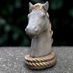 Garden Head Horse Statue Concrete Sculpture Outdoor Animal Decor Handmade Ornament Wildlife Figurine Lover Gift Farmhouse Art - thumbnail 3