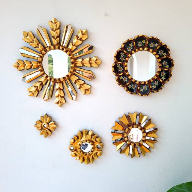 "Peruvian Mirrors ""Black Herringbone " - image 1