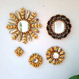 "Peruvian Mirrors ""Black Herringbone "