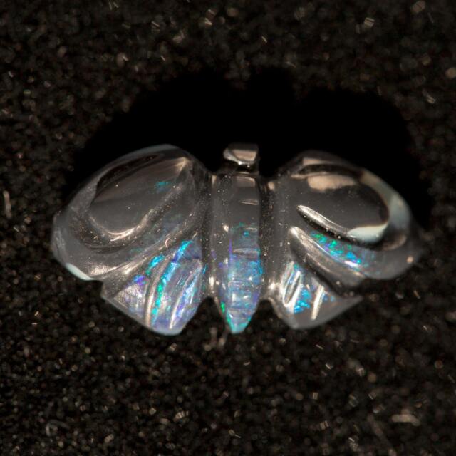 Blackopal Blue & Tourquise Jelly Butterfly Opal Carving - 2.7 Cts - image 1