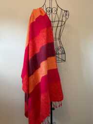 Hand-Loomed Yak Wool Blend Shawl Himalayan Travel Wrap Fairly Traded Stole V13 - thumbnail 1