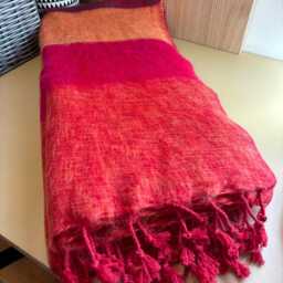 Hand-Loomed Yak Wool Blend Shawl Himalayan Travel Wrap Fairly Traded Stole V13 - thumbnail 3