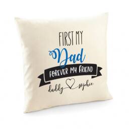 First My Dad Forever Friend Cushion Cover/Personalised Gift With Child Children's Names Square Pillow Cover - thumbnail 2