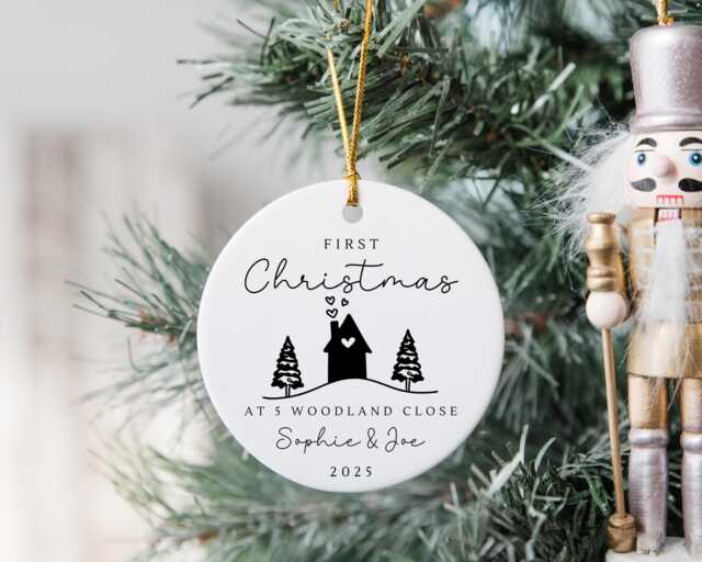 First Christmas in New Home Decoration Personalised Couple Moving House Gift - image 1