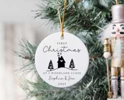 First Christmas in New Home Decoration Personalised Couple Moving House Gift