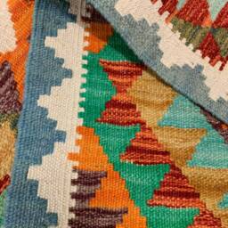 Handmade Kilim Runner, Artisan Afghan Turkish Aztec Sheep Wool Runner Rug 194x63 cm - thumbnail 3