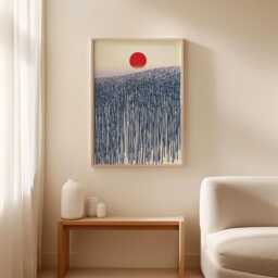 Abstract Bamboo Forest Poster, Japanese Minimalist Wall Art Print - thumbnail 3