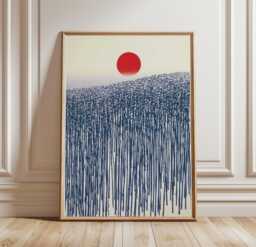 Abstract Bamboo Forest Poster, Japanese Minimalist Wall Art Print - thumbnail 1