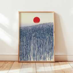Abstract Bamboo Forest Poster, Japanese Minimalist Wall Art Print - thumbnail 4