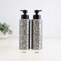 Artistic Wrap Stainless Steel Soap Dispenser - Refillable 500 Ml Pump Bottle Modern Black Line Art Decor Eco Home Accessory - thumbnail 2