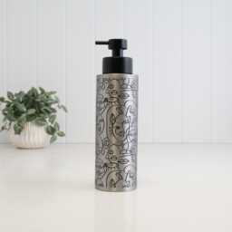 Artistic Wrap Stainless Steel Soap Dispenser - Refillable 500 Ml Pump Bottle Modern Black Line Art Decor Eco Home Accessory