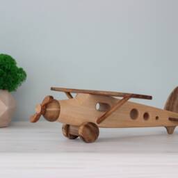 Wooden Airplane Nursery Decor Handmade Wooden Toys For Boys First Birthday Gift Toddler Baby Boy Nursery Shelf From Ukraine - thumbnail 2