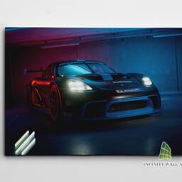 Porsche Neon Light Canvas Art Print Picture Racing Sports Cars Framed Wall Decor -E342 - thumbnail 2