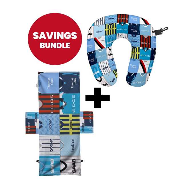 Manchester Blue - Kit Montage Travel Pillow + Sunbed Towel Bundle - image 1