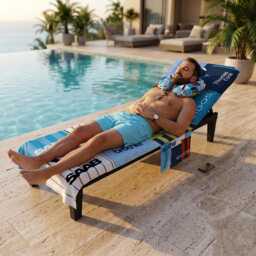 Manchester Blue - Kit Montage Travel Pillow + Sunbed Towel Bundle - thumbnail 2