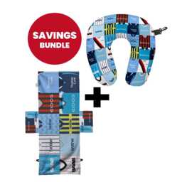 Manchester Blue - Kit Montage Travel Pillow + Sunbed Towel Bundle - thumbnail 1