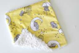 Dream Lovie. Security Blanket. Personalized Lovey. Faux Fur Elephant Yellow. Mini Baby Minky Shower Gift