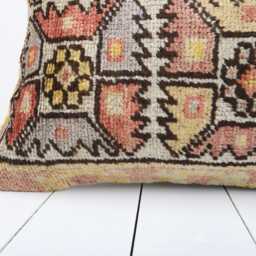 Handmade Turkish Kilim Pillow Cover Vintage Anatolian Design - 16x24 - thumbnail 2