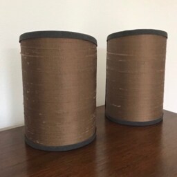 James Hare Orissa Silk Walnut - Handmade, Candle Clip Half Shield Lampshade For Wall Lights - thumbnail 2