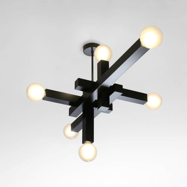 Modern Pendant Lamp Brutalist Geometric Black Aluminum Chandelier - Structure 01 By Balance Lamp - image 1