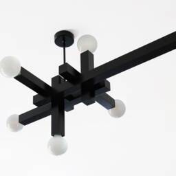 Modern Pendant Lamp Brutalist Geometric Black Aluminum Chandelier - Structure 01 By Balance Lamp - thumbnail 3