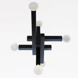 Modern Pendant Lamp Brutalist Geometric Black Aluminum Chandelier - Structure 01 By Balance Lamp - thumbnail 2