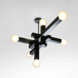 Modern Pendant Lamp Brutalist Geometric Black Aluminum Chandelier - Structure 01 By Balance Lamp - thumbnail 1