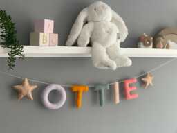 Name Bunting, Nursery Decor, Personalised Felt Name, Name Sign, Garland, Baby Gift - thumbnail 1