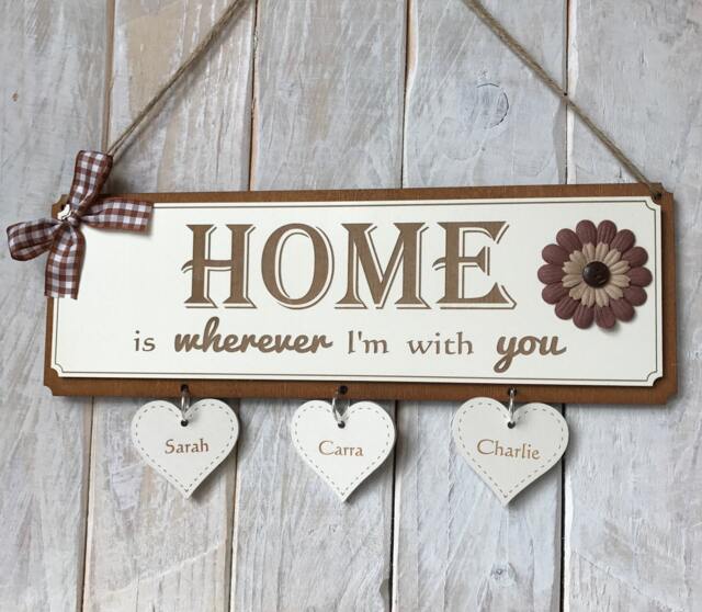 Personalised Family Gift Plaque - Home Is Wherever I'm With You