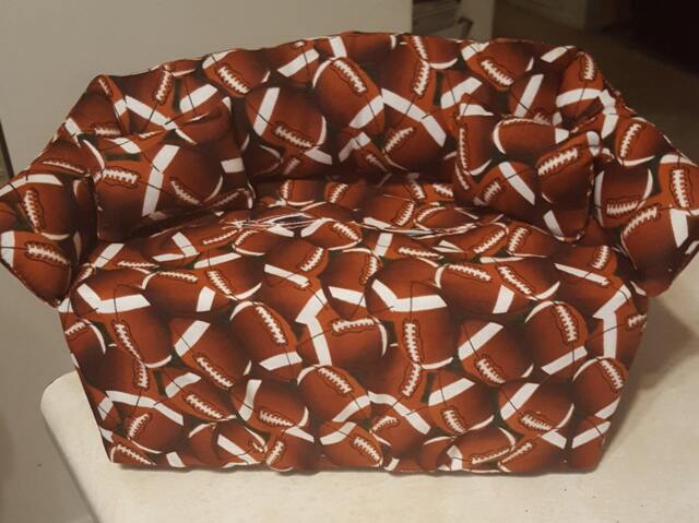 Football Couch Tissue Box Cover, Handmade Fabric Sofa - image 1