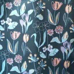 Curtain Panel Black Red Yellow Green Tulips Spring Frowers Scandinavian Design Cafe Curtain Kitchen Valance , Runner Napkins Great Gift - thumbnail 3