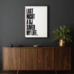 Last Night A Dj Saved My Life Print Retro Music Lyric Poster - thumbnail 3