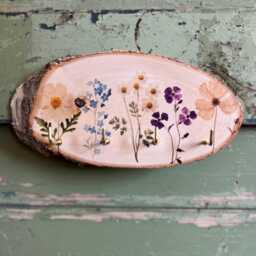 Vintage Flowers, Wildflower Key Rack/Kitchen Accessory Towel Wall Hook Jewelry Holder Herbarium With Four Hooks - thumbnail 3