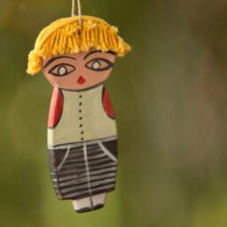 Ceramic Marionette Mobile Doll Home Decor Christmas Gift Free Shipping Wall Hangings - thumbnail 1