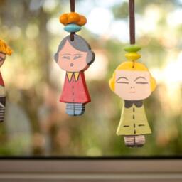 Ceramic Marionette Mobile Doll Home Decor Christmas Gift Free Shipping Wall Hangings - thumbnail 2