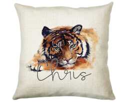 Personalised Tiger Cushion Gift Printed Name Design Big Cat Throw Pillow For Mum Dad Friend Bedroom Birthday Cs138