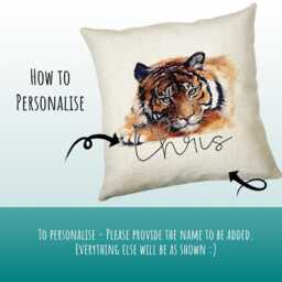 Personalised Tiger Cushion Gift Printed Name Design Big Cat Throw Pillow For Mum Dad Friend Bedroom Birthday Cs138 - thumbnail 3
