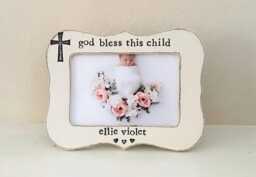 Personalized Baptism Picture Frame God Bless This Child Gift - thumbnail 1